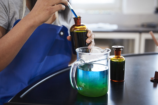 Chemistry experiment in science class