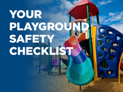 Playground with rainbow colored slide