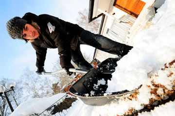 Someone shovelling snow