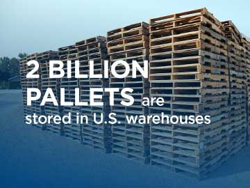 Many stacks of pallets