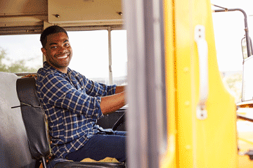 smiling bus driver