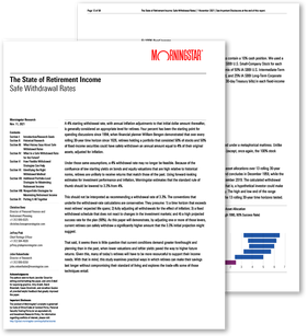 The State of Retirement Income: Safe Withdrawal Rates