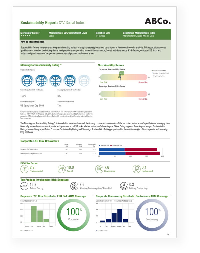Cover of a Sustainable Reporting Template 