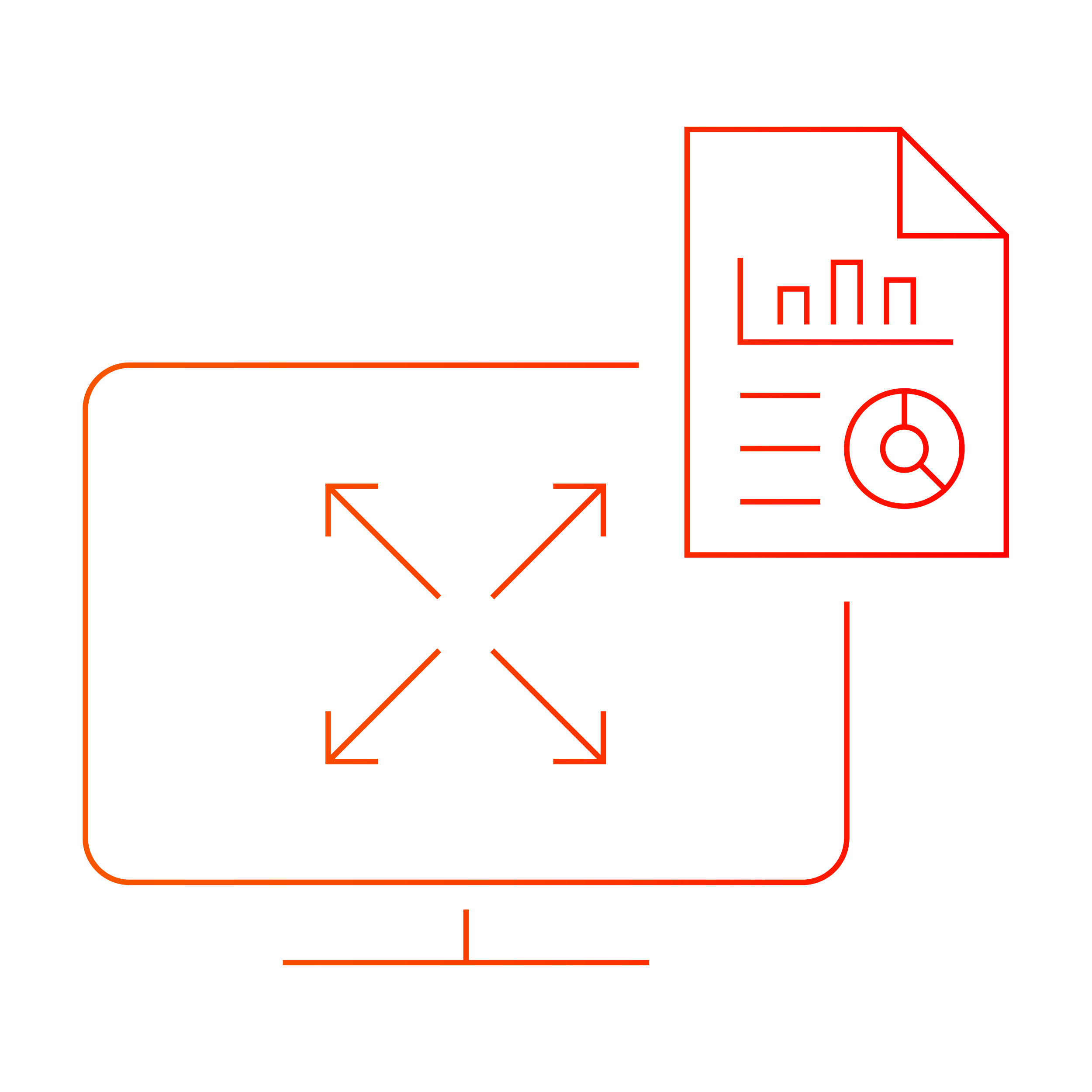 Icon of a computer screen with a report