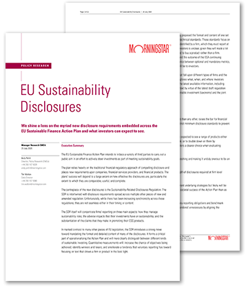 EU Sustainability Disclosures | Morningstar