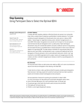 Stop Guessing: Using Participant Data to Select the Optimal QDIA