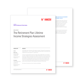 Issue Brief: The Retirement Plan Lifetime Income Strategies Assessment