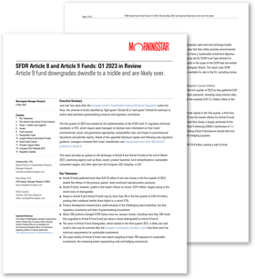 SFDR Article 8 and Article 9 Funds: Q1 2023 in Review