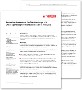 Passive Sustainable Funds: The Global Landscape