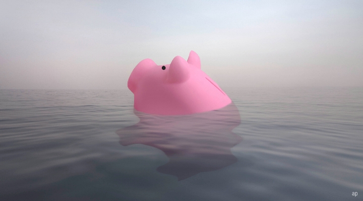 Drowning piggy bank