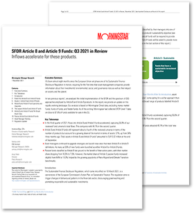 SFDR Article 8 and Article 9 Funds: Q3 2021 in Review