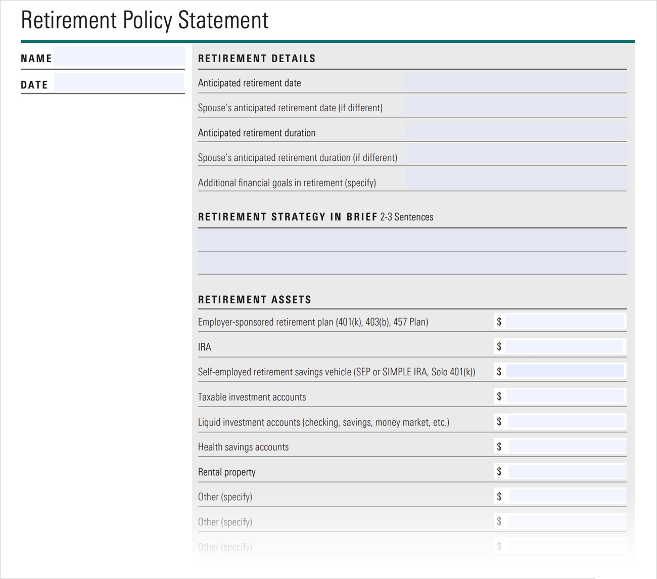 retirement-policy-statement-morningstar