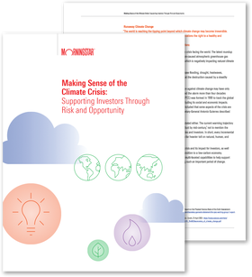Making Sense of the Climate Crisis: Supporting Investors Through Risk and Opportunity