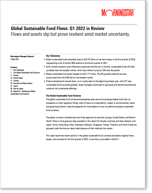 Sustainable Funds U.S. Landscape Report Front Page