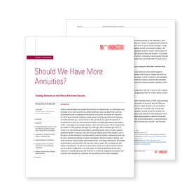 Should We Have More Annuities? Tackling Obstacles on the Path to Retirement Security