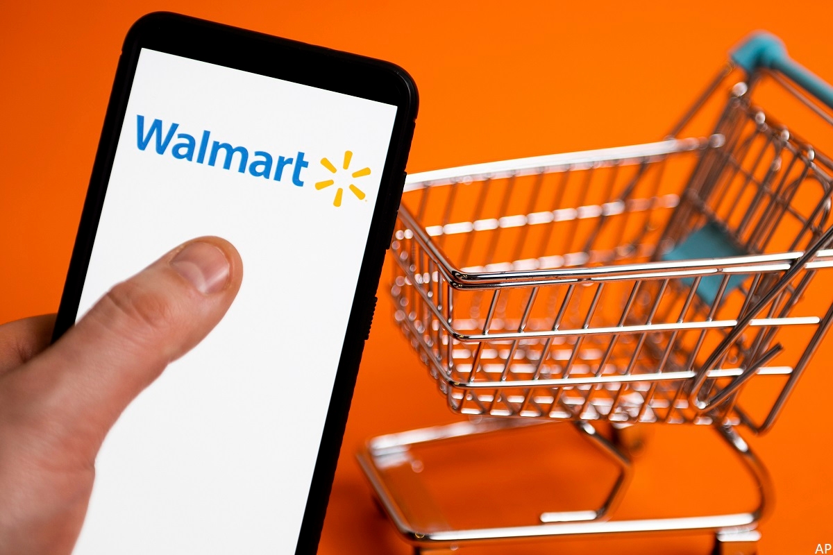 Walmart logo and shopping cart