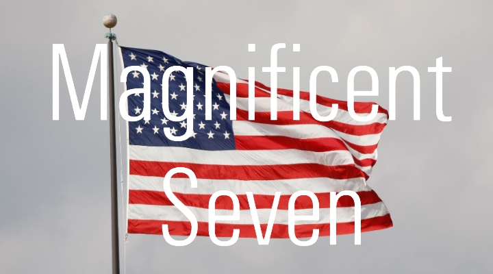 magnificent seven, american flag