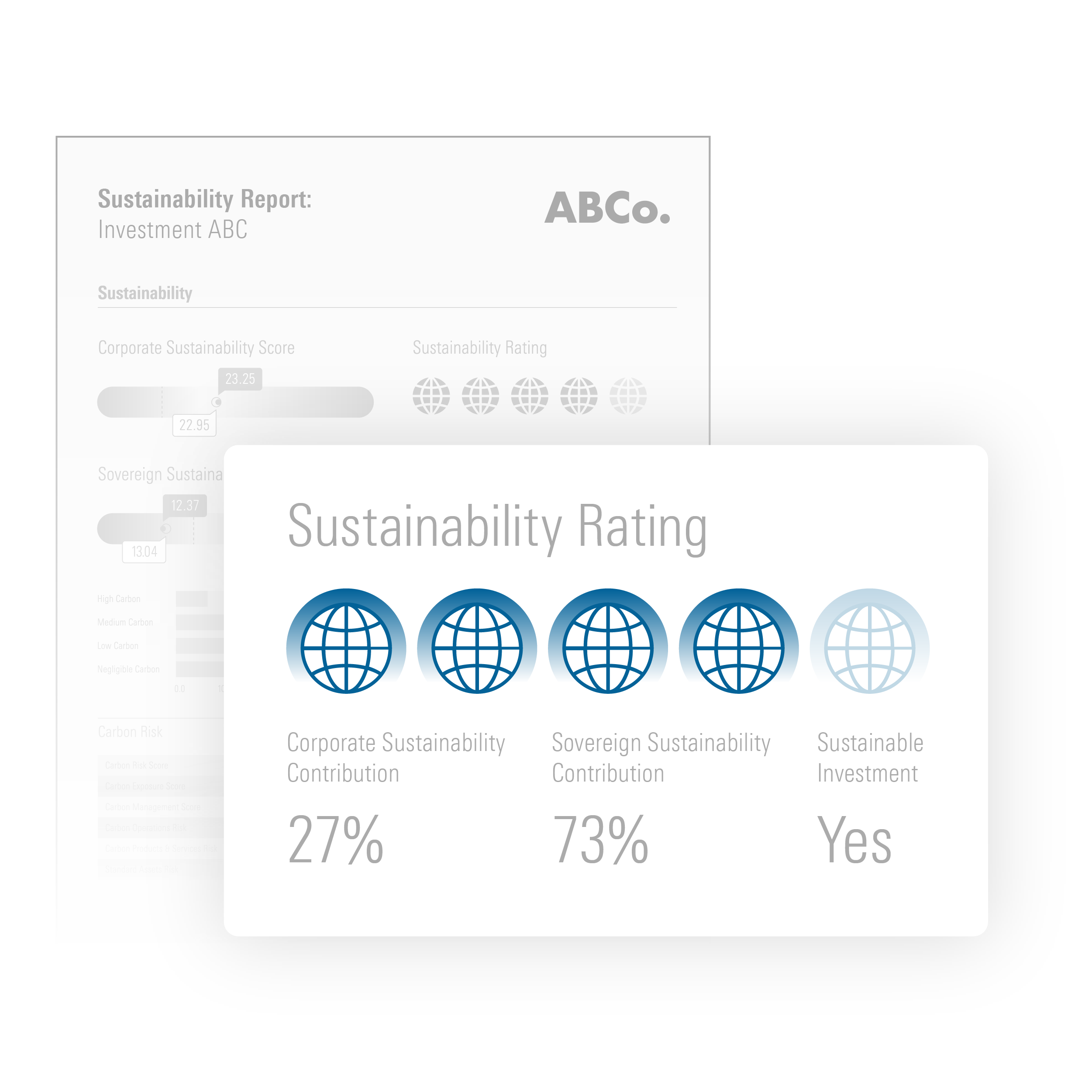 Illustrated Sustainability Rating detail from Sustainability Report 