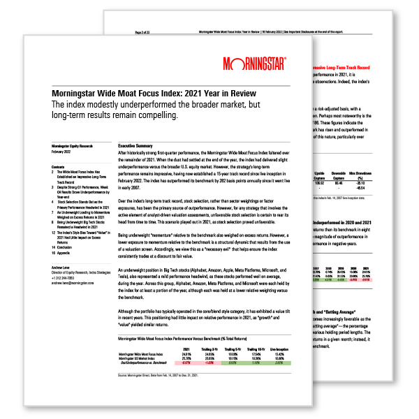 Morningstar Wide Moat Focus Index: 2021 Year In Review | Morningstar