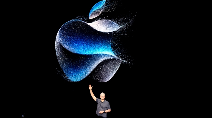 Apple logo at product launch