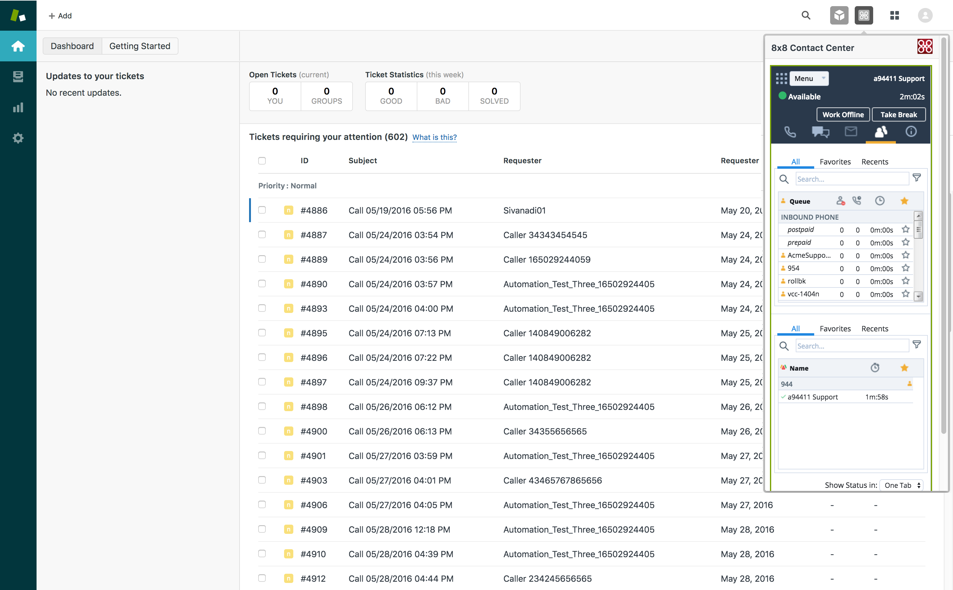 Zendesk Integration 8x8 Inc