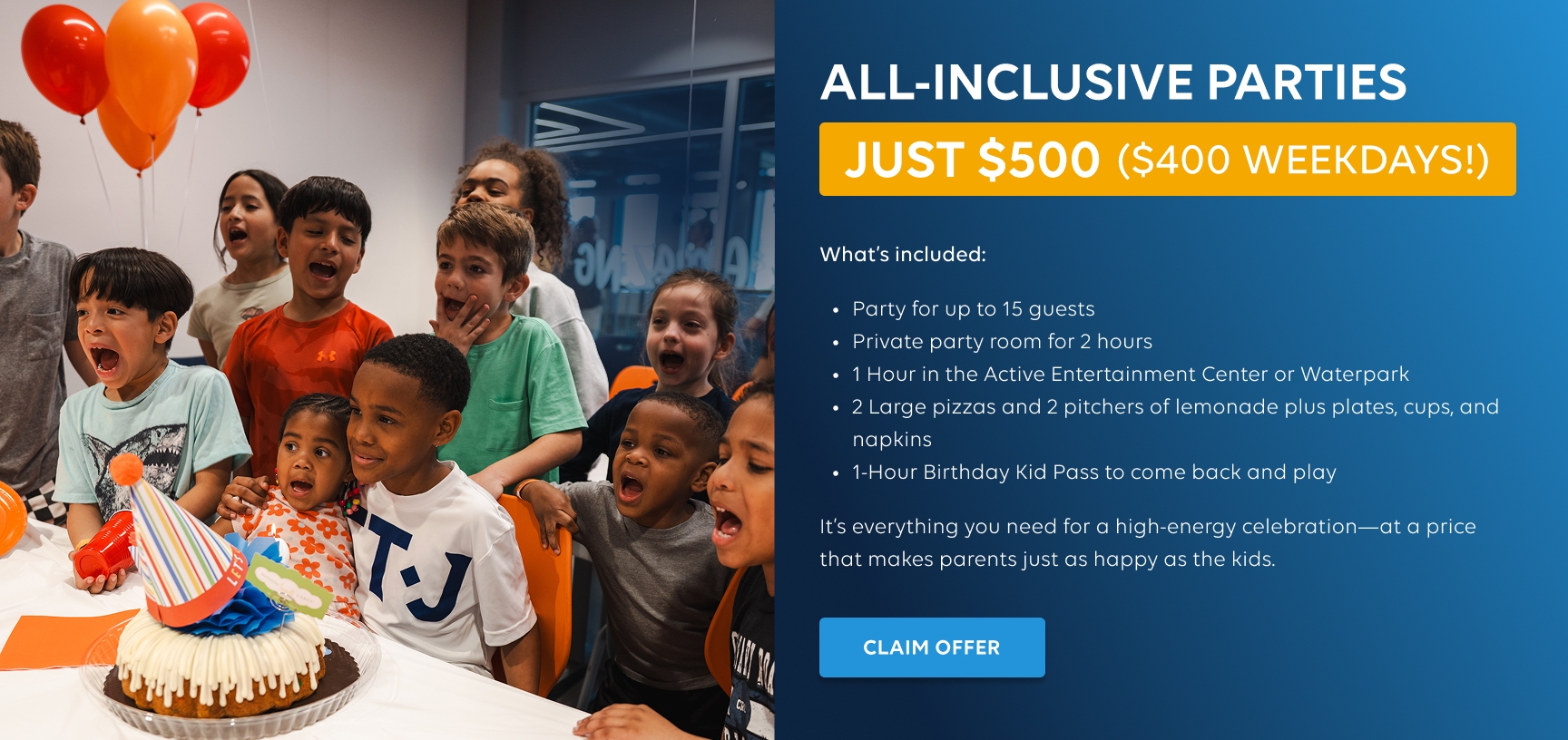 All-Inclusive Birthday Parties for $500
