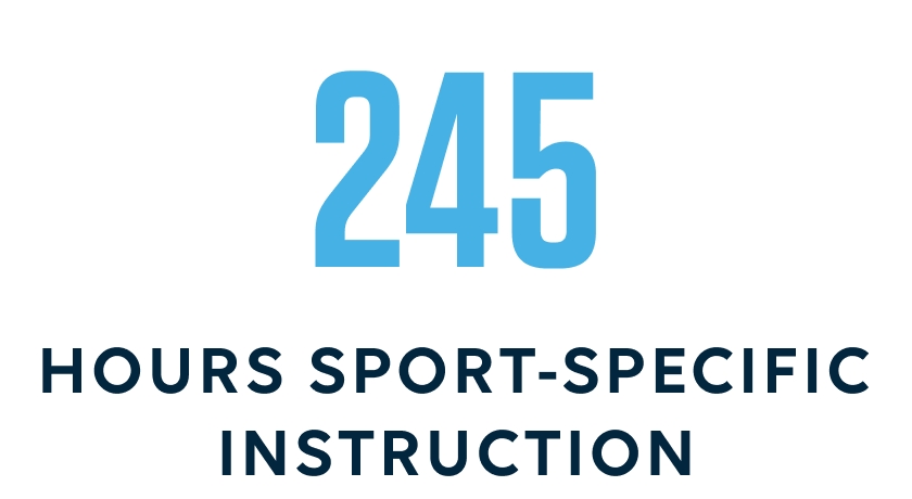 245 hours sport-specific instruction