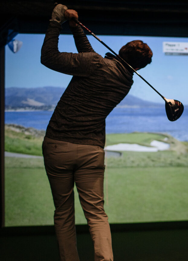 Homepage Day at TSJ schedule card: Golf Simulator Session.