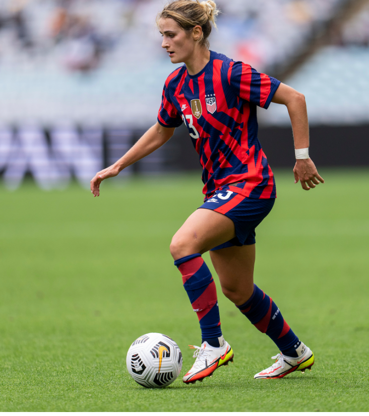 U.S. Pro Soccer Star Emily Fox on the pitch.