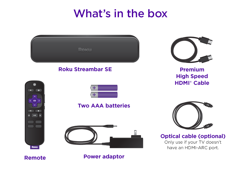 What's in the box when you purchase Roku Streambar SE