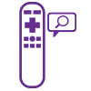 Roku remote with voice search icon