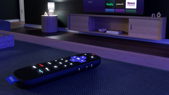 Roku Voice Remote Pro demonstrating the backlit buttons functionality