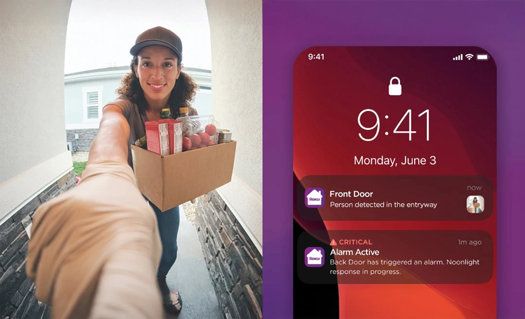 Roku Smart Home motion detection notification on a mobile phone