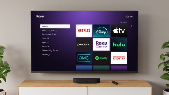 Image of Roku user interface on TV