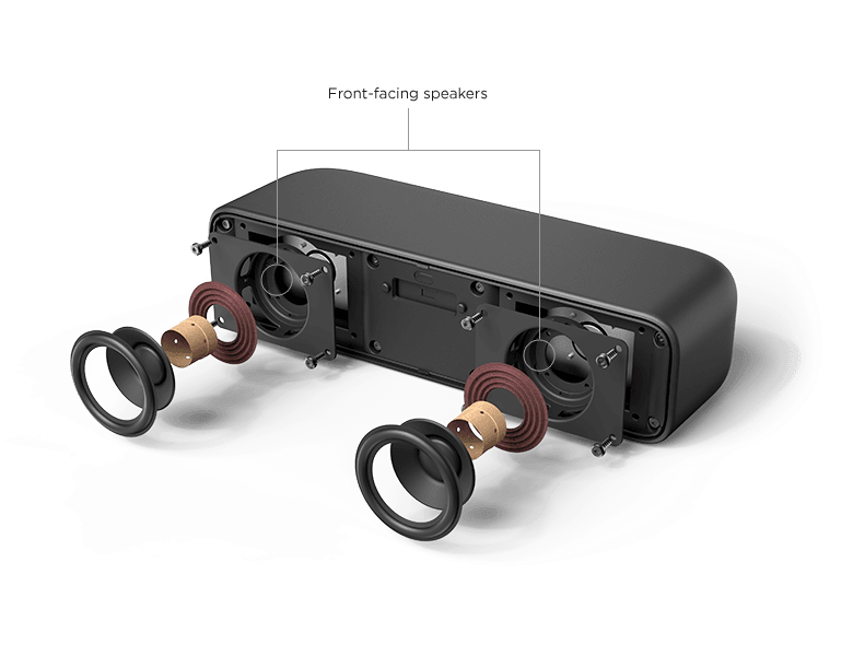 Roku Streambar SE front-facing speakers diagram