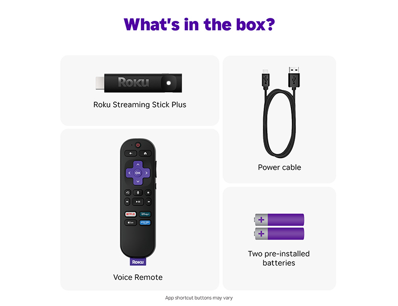 What's in the box when you purchase a Roku Streaming Stick Plus
