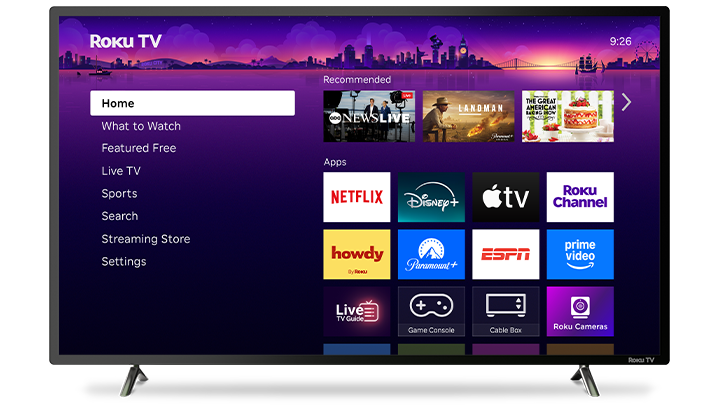 Roku TV showing Roku Homepage