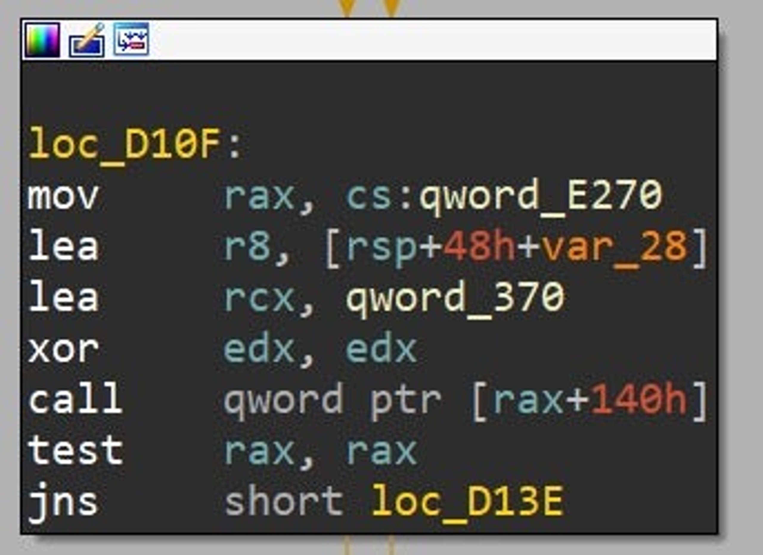 Figure 5 - typical assembly listing for UEFI code before annotation