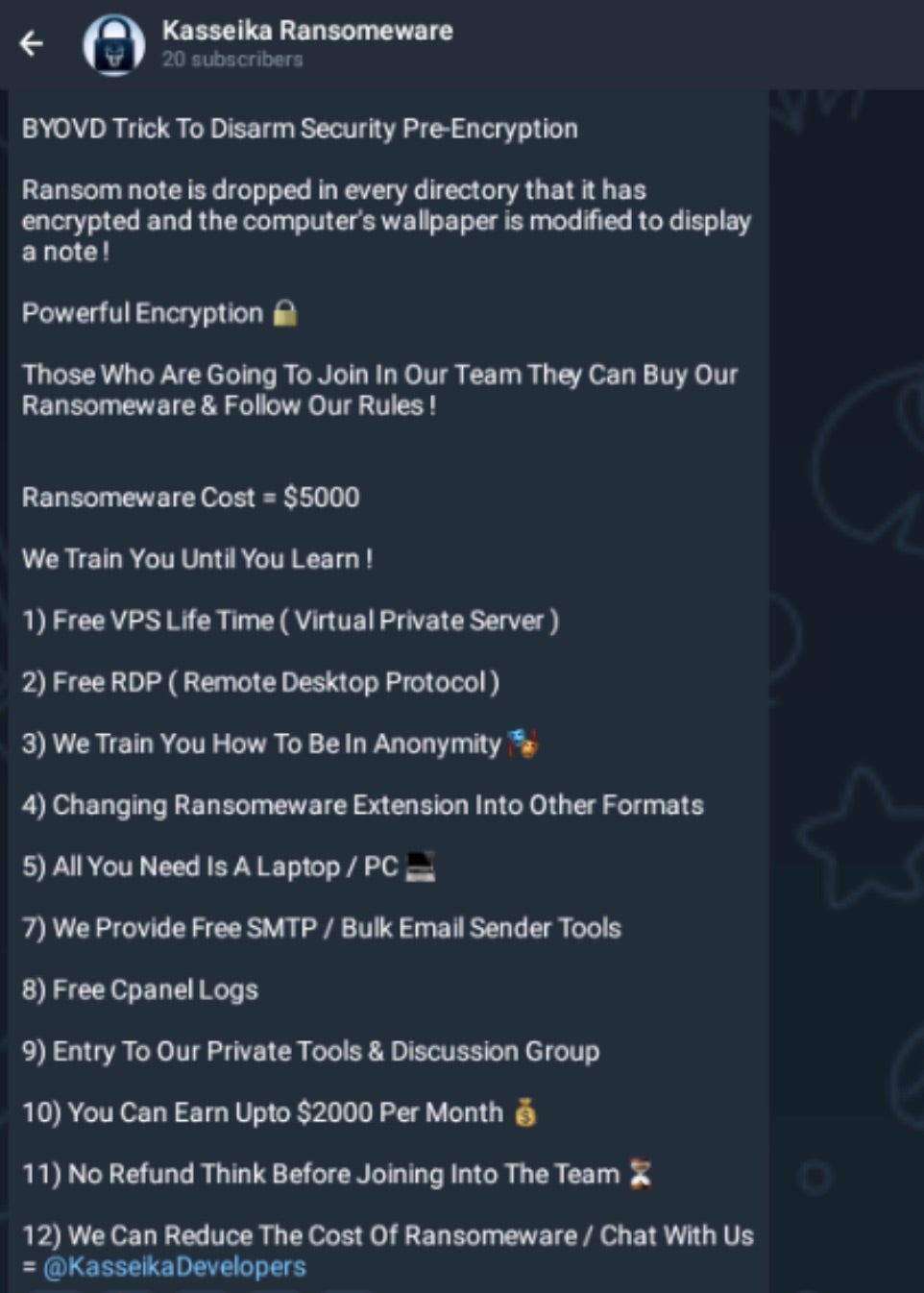 Kasseika Ransomware - Advertisement | SentinelOne