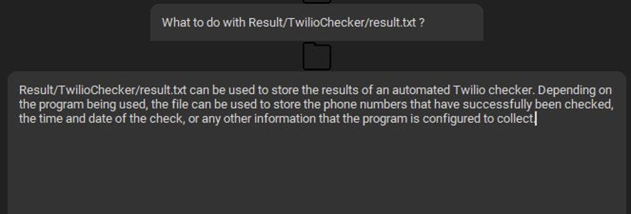 A query given through the Predator AI interface and the response from ChatGPT fed into the UI