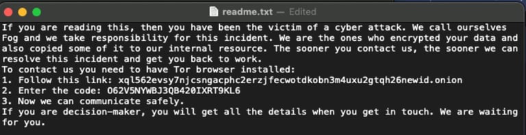 Fog Ransomware: In-Depth Analysis, Detection, and Mitigation