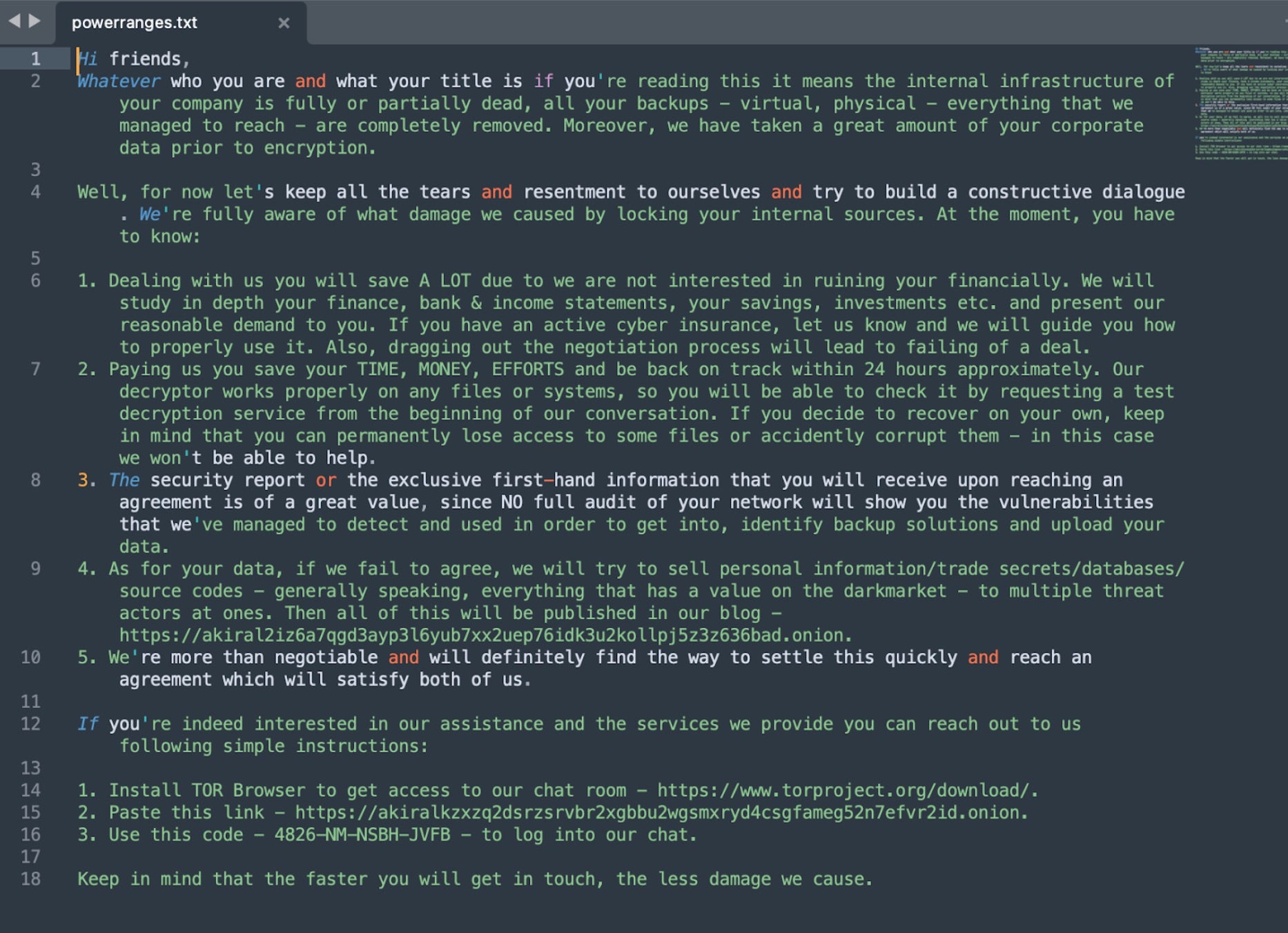 Megazord Ransomware - Note | SentinelOne