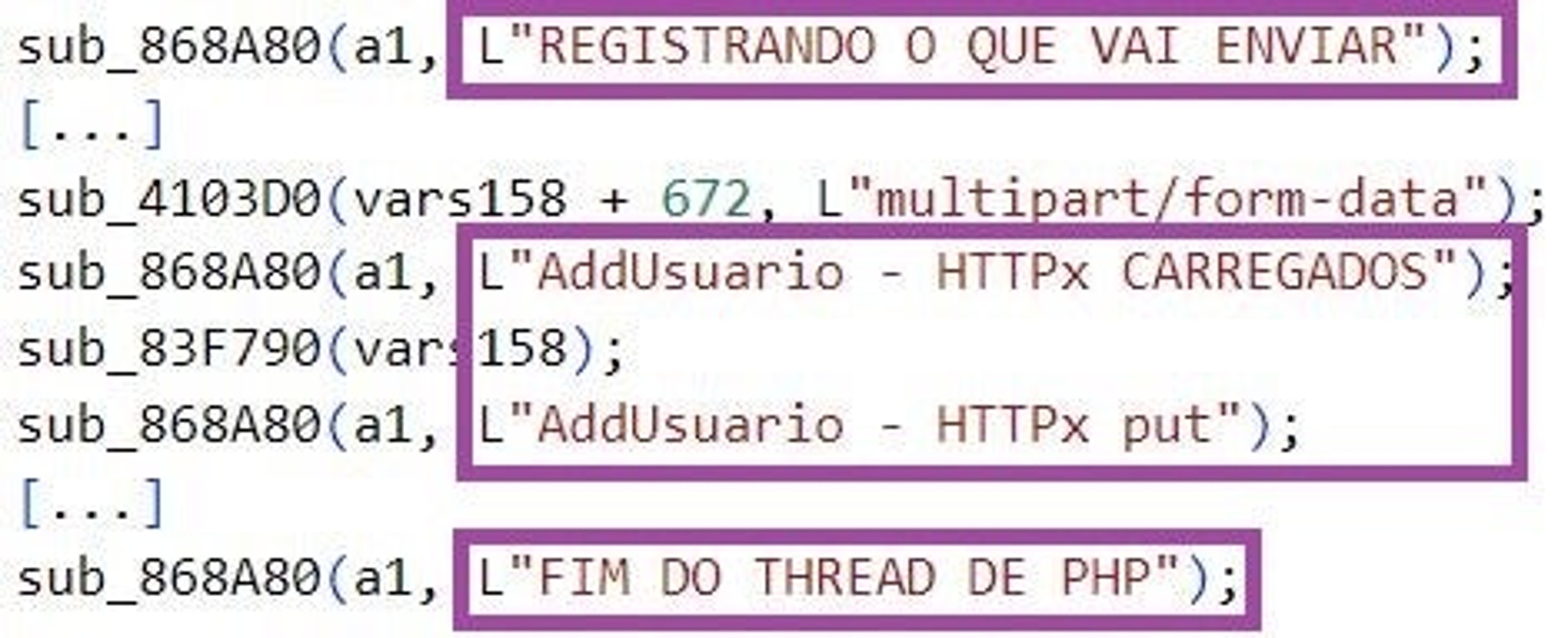 Strings in a PeepingTitle backdoor (in Brazilian-Portuguese)