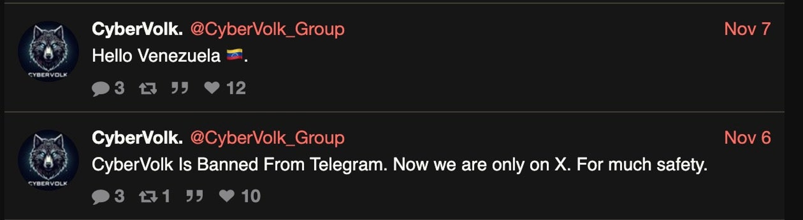 Telegram ban updates on X