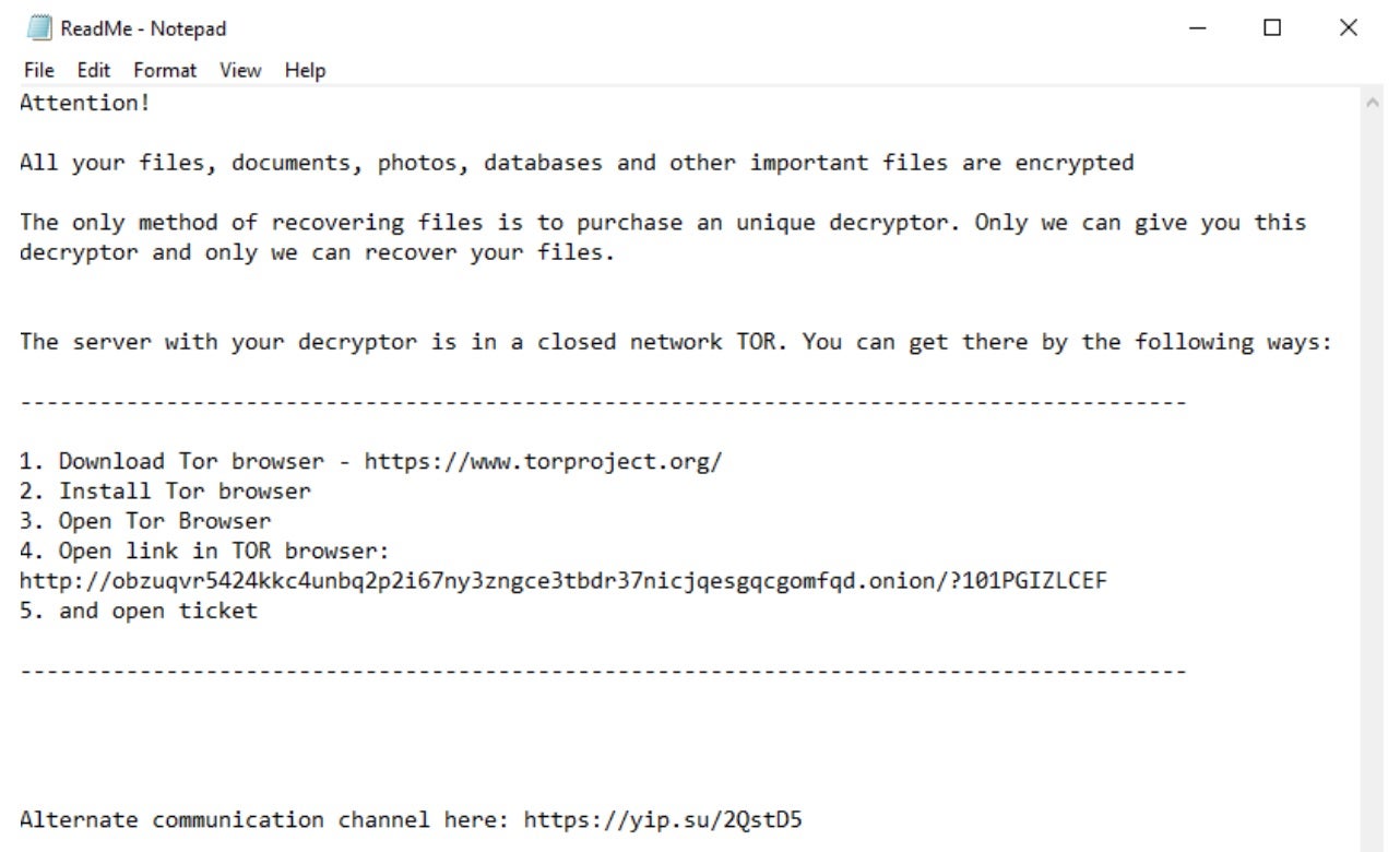 GlobeImposter Ransomware - Note | SentinelOne