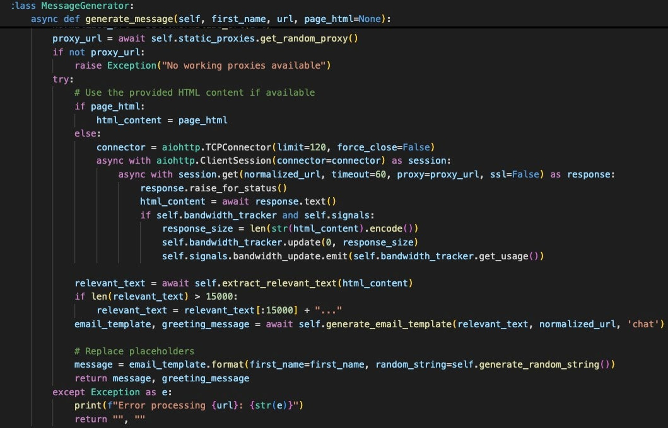 AkiraBot generate_message function