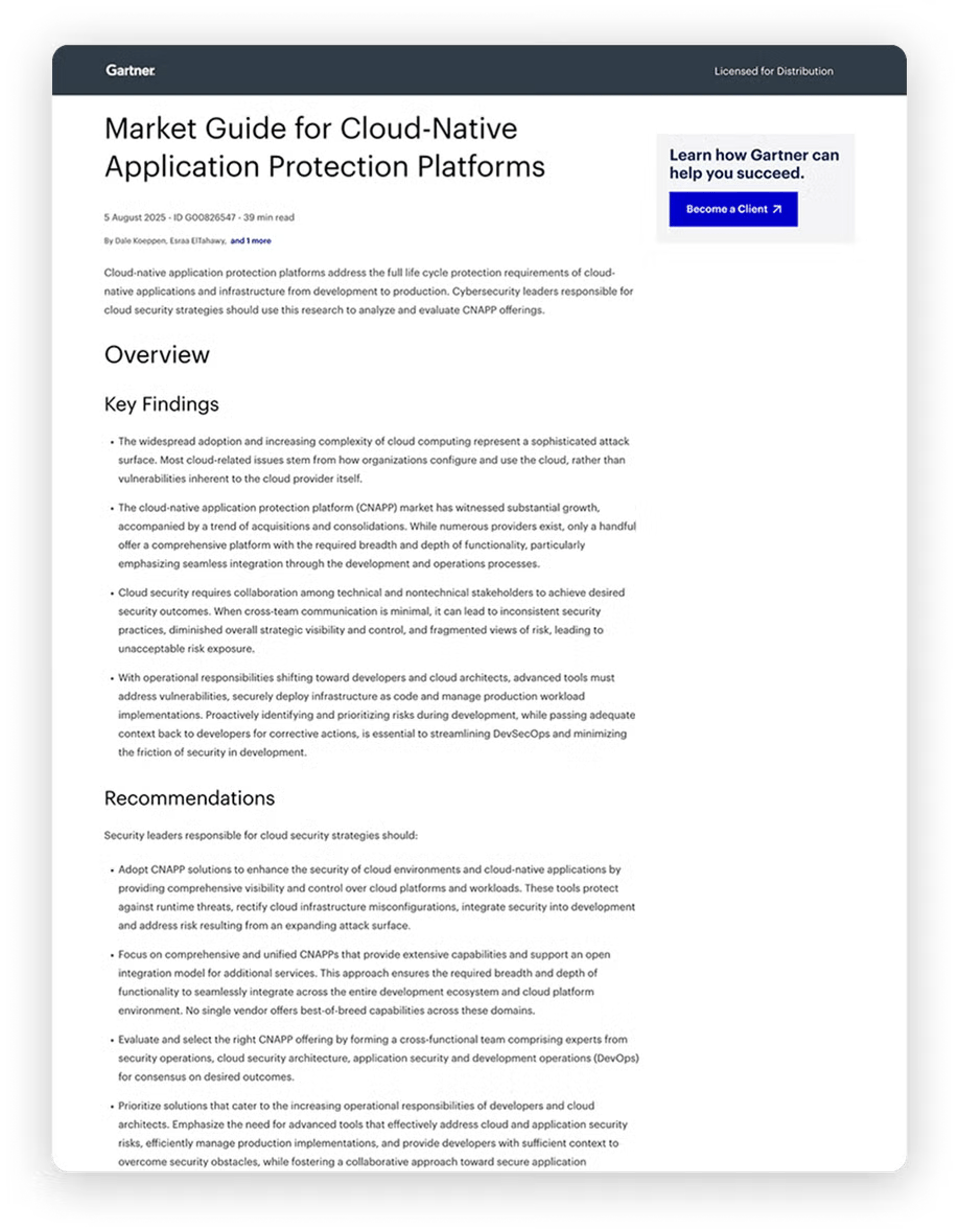CNAPP Market Guide