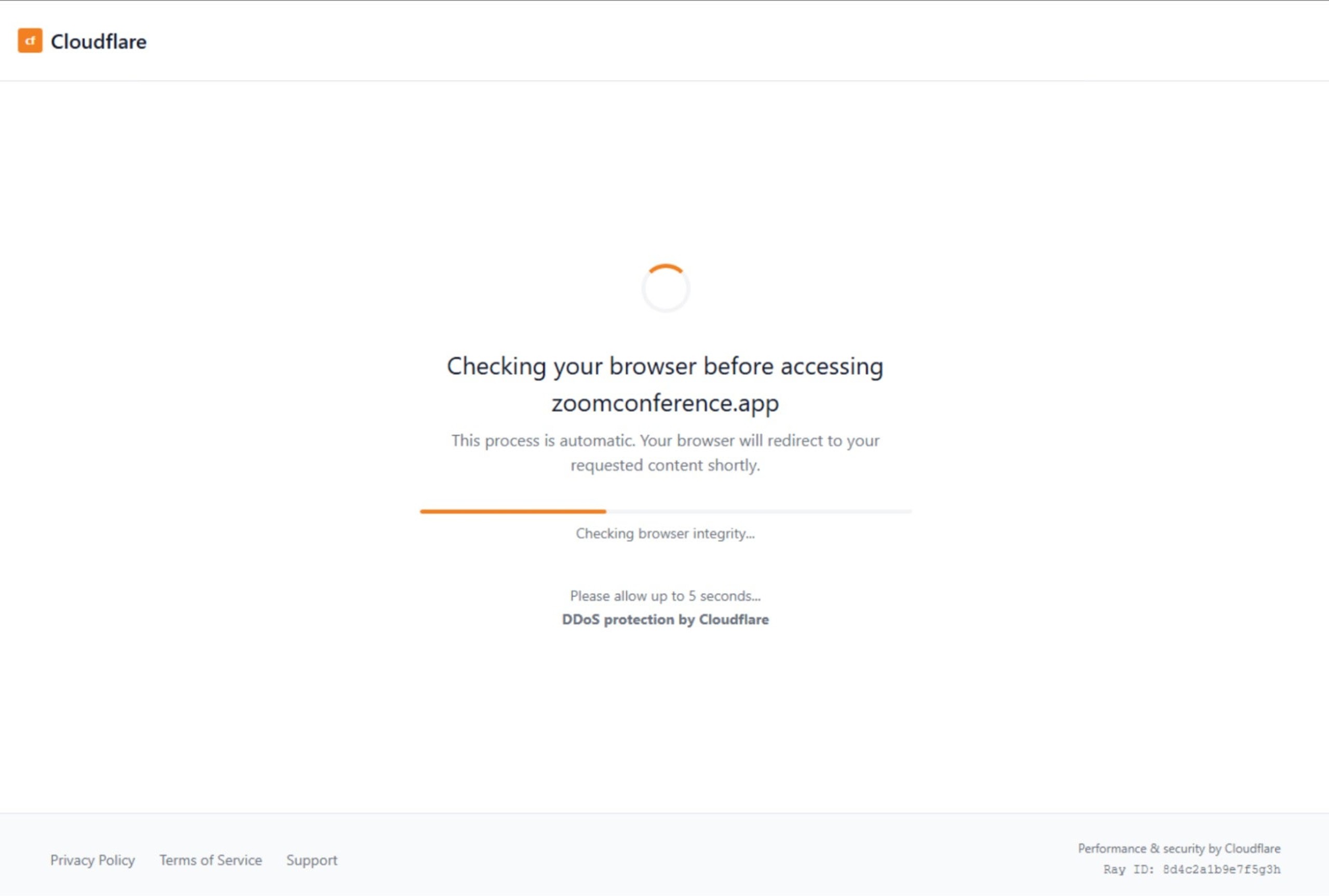 Initial view of a page from zoomconference[.]app