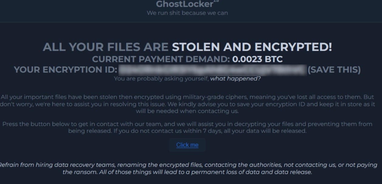 GhostLocker Ransomware - Note | SentinelOne