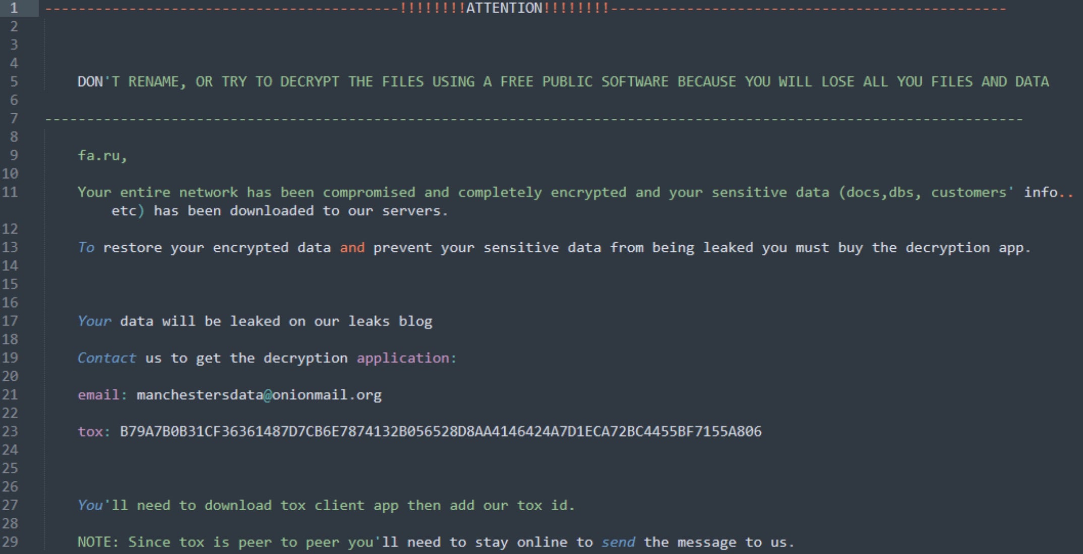 CrossLock Ransomware - Note | SentinelOne